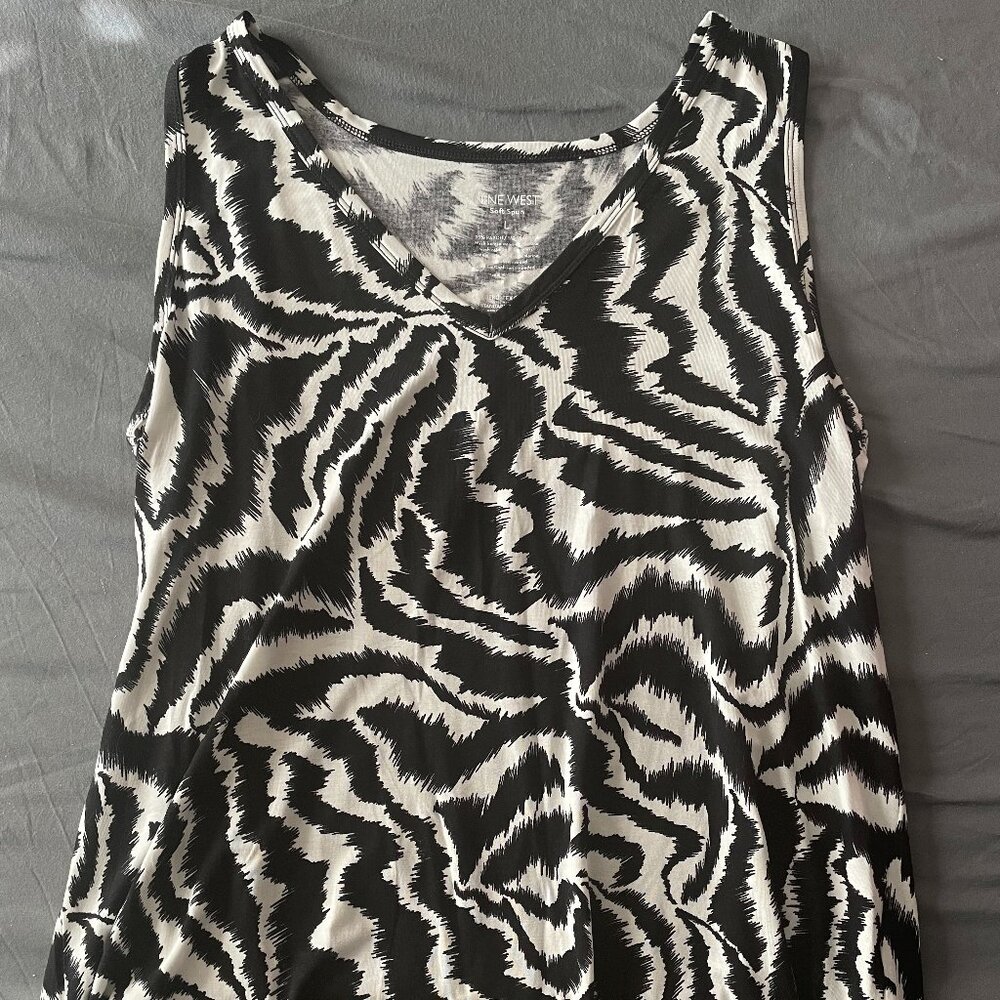 Nine West Soft Spun Zebra Print Tank
